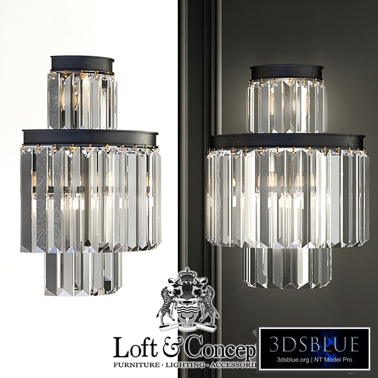 Sconce RH 1920s Odeon Clear Glass Fringe Bra - 3 rings