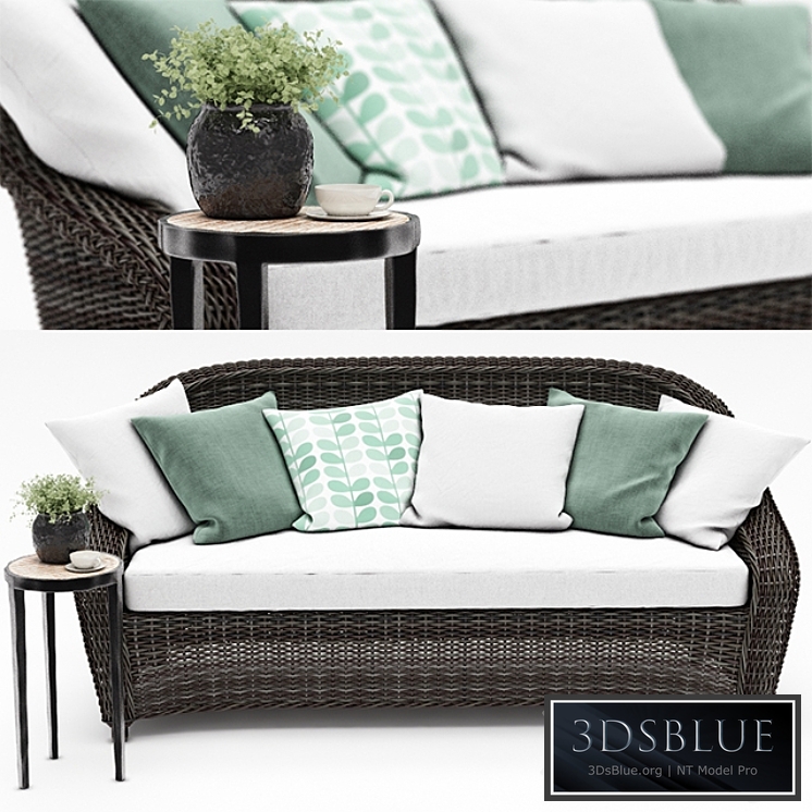 TORREY ALL-WEATHER WICKER ROLL-ARM SOFA from Pottery barn