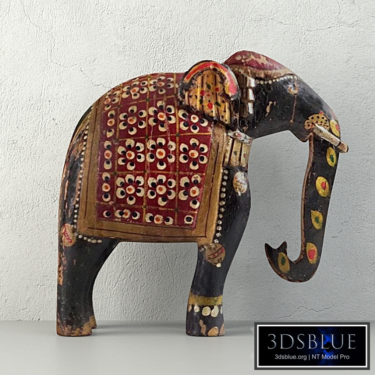Vintage Indian Solid Wood Elephant