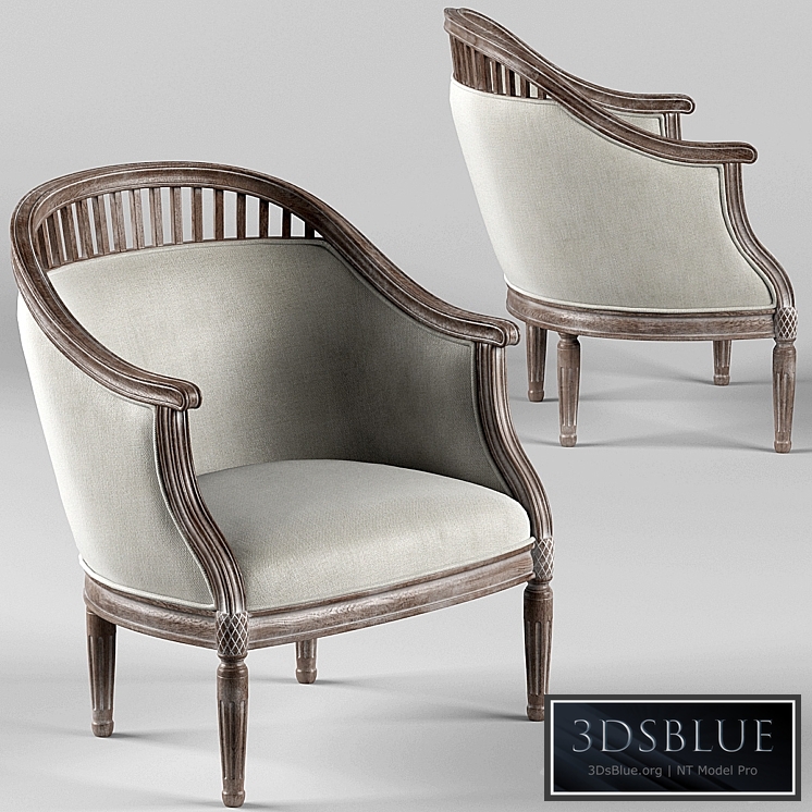 Curtis Ivory Rounded Ladder Armchair