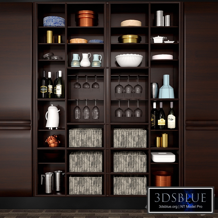 Wardrobe with dishes