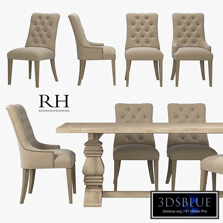 Restoration Hardware - Martine Chairs and Salvaged Wood Table