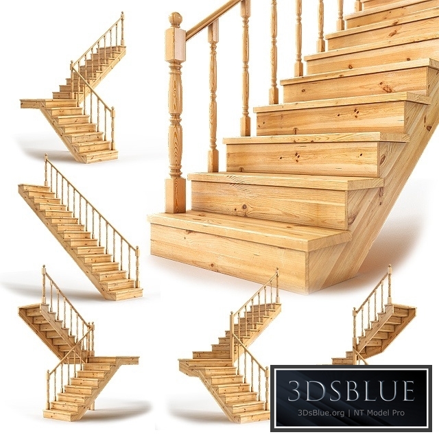 Set of wooden stairs