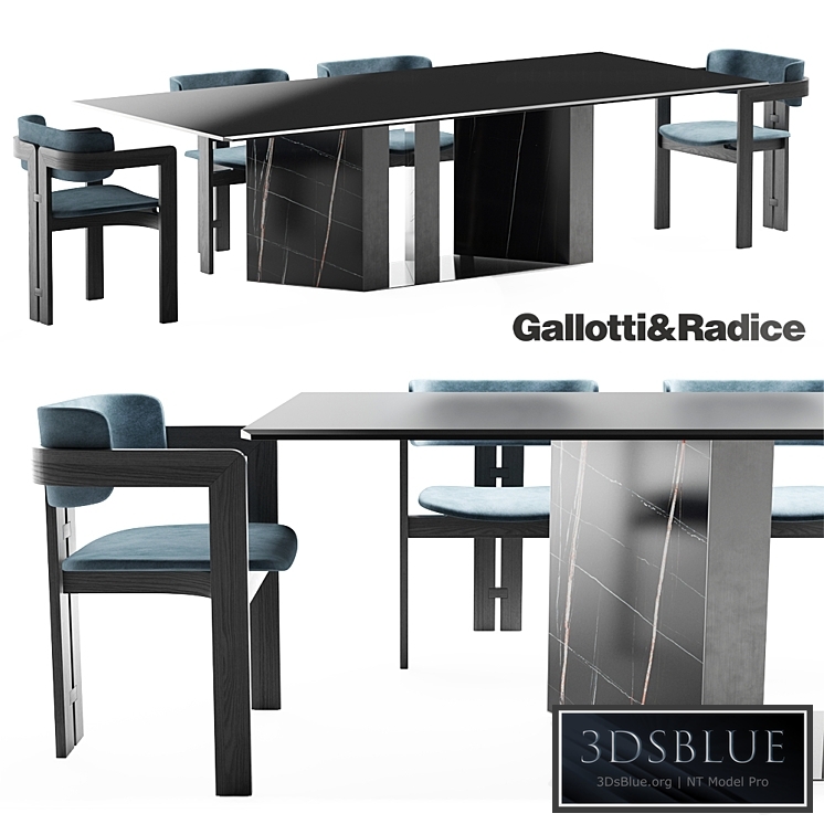 Gallotti &amp; Radice 0414 chair | Platinum table