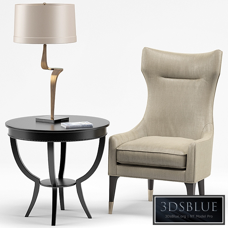 Gina Chair, Thad Lamp, Scheffield Round End Table