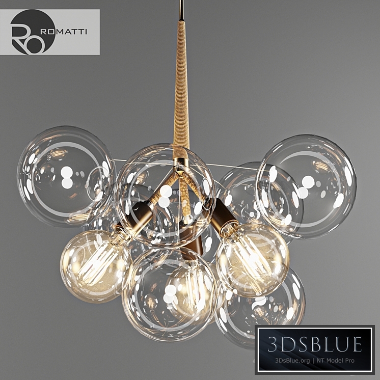 Pendant lamp Romatti Bubble glass chandelier by PELLE