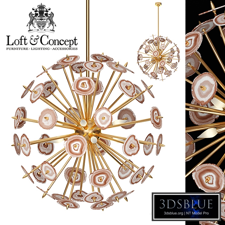 Chandelier Agate Burst Chandelier Brass