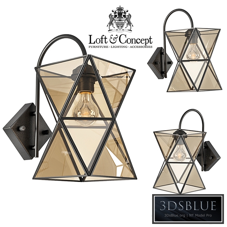 Sconce PolyPyramid Glass Bra Cognac