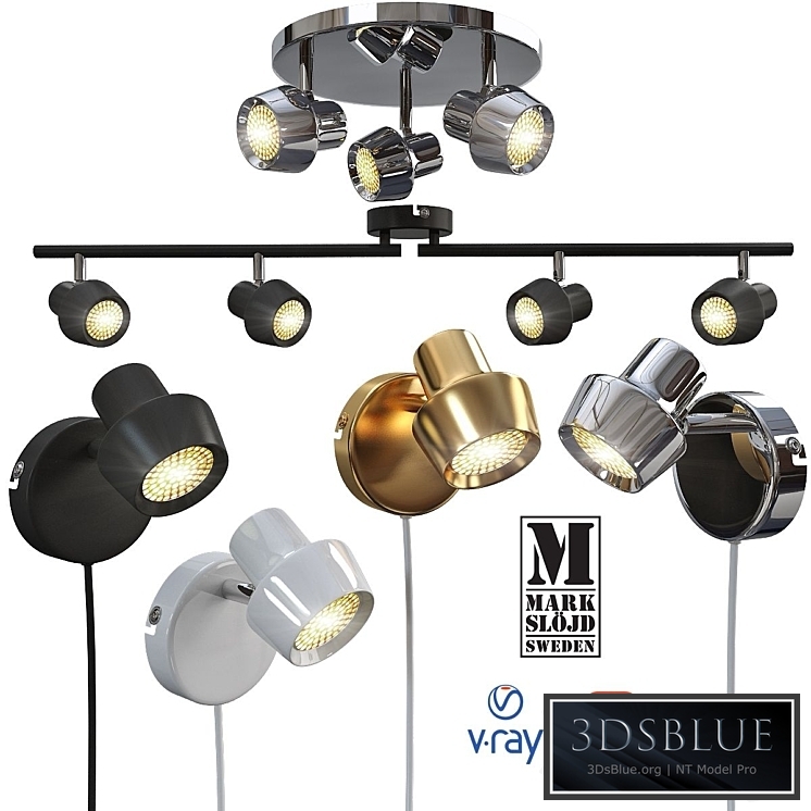 Ceiling and wall light from MARKSLOJD, Sweden, model URN.