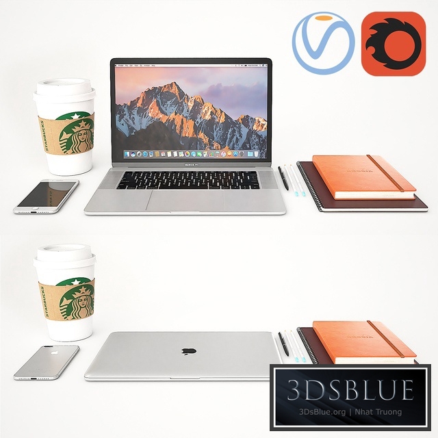 Workplace with MacBook