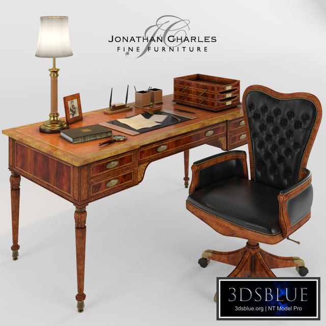 Armchair and desk with accessories Jonathan Charles