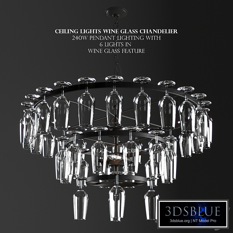 Ceiling Lights Wine Glass Chandelier 240W Pendant Lighting Wine Glass Feature