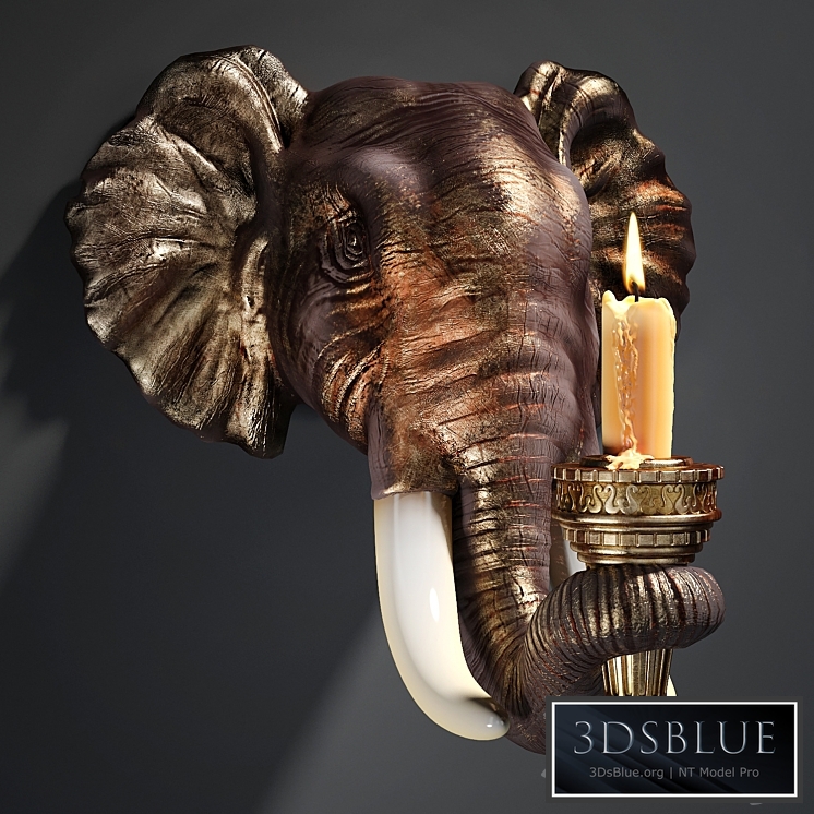 Design Toscano Elephant Sculptural Wall Sconce