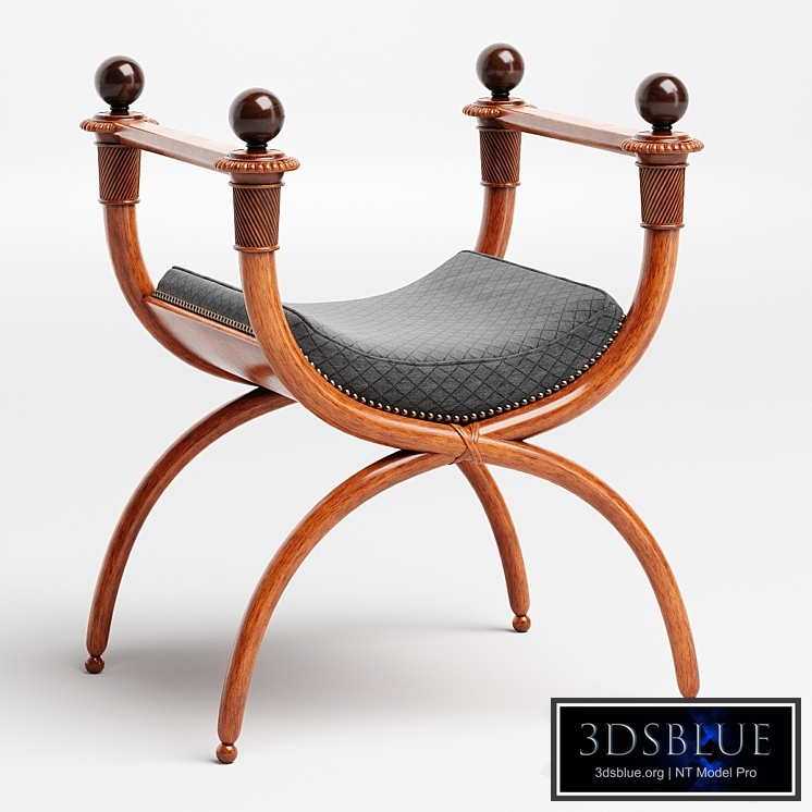 A Directoire carved mahogany stool