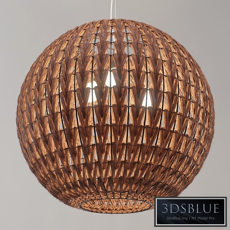 Spherical wicker chandelier (Odeon Light Keni)
