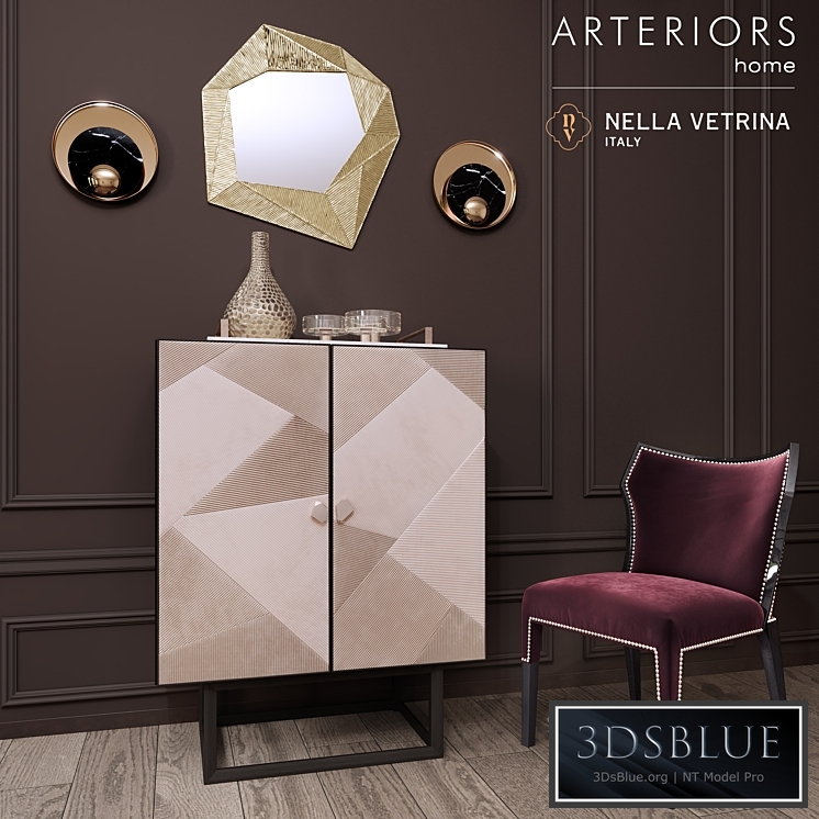 ARTERIORS Home Gatsby Cocktail Cabinet Miami Chair Decor Set