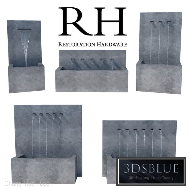 Restoration Hardware Weathered Zinc Fountains