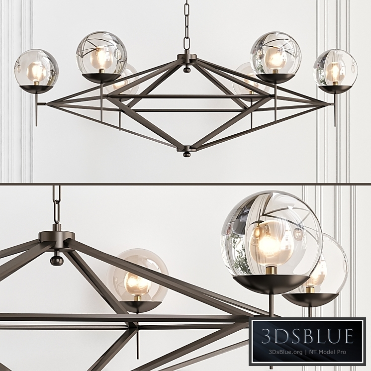 Modern Pyramid Glass Globes Chandelier