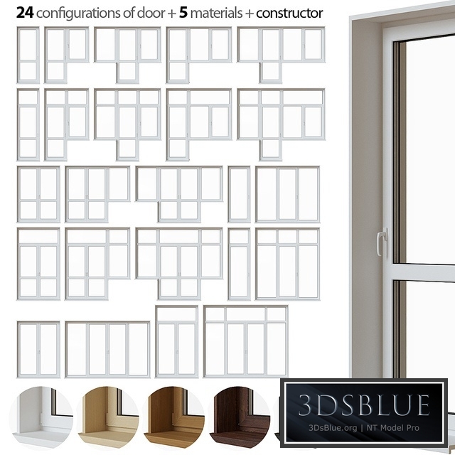 A set of plastic balcony doors