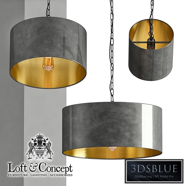 Pendant lamp RH Antiqued Metal Drum Pendant lamp