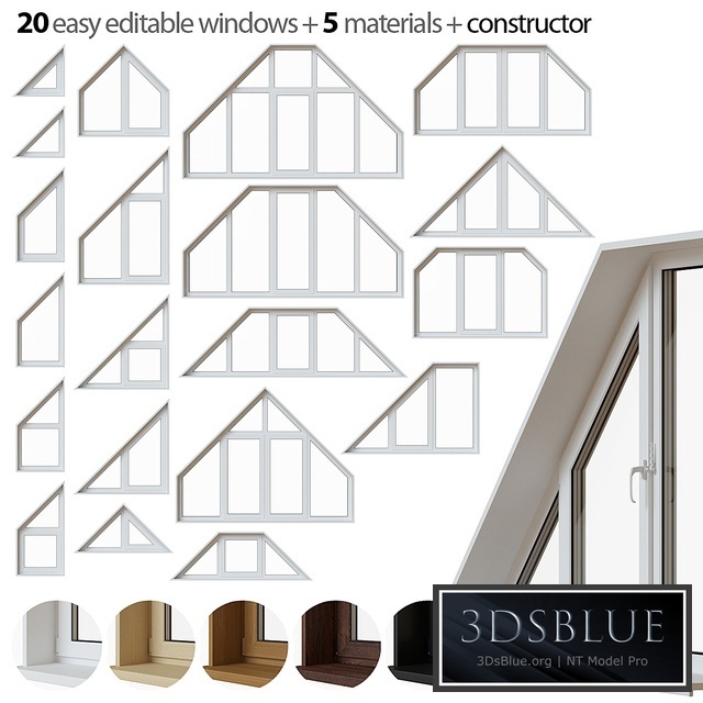 Set of trapezoidal windows