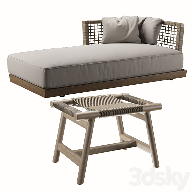 Flexform Mood Oscar dormeuse & Ottoman Giano