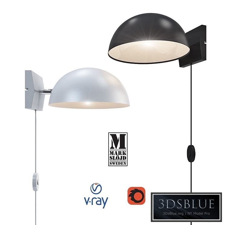 Model KUPOL, wall lamp, from the company MARKSLOJD, Sweden.