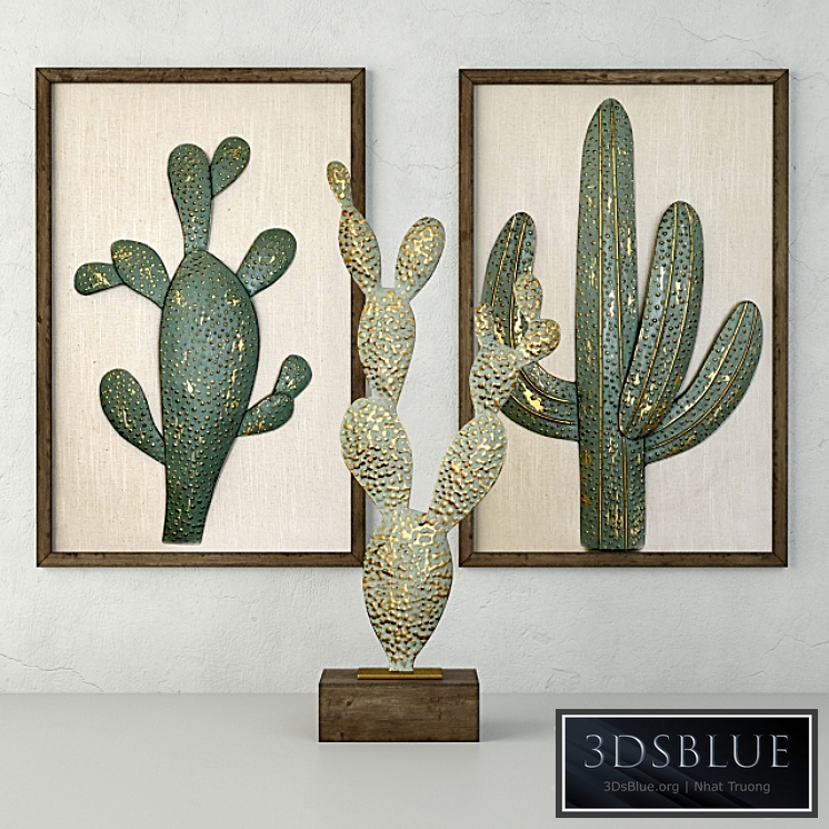 Metal Cactus Sculptures