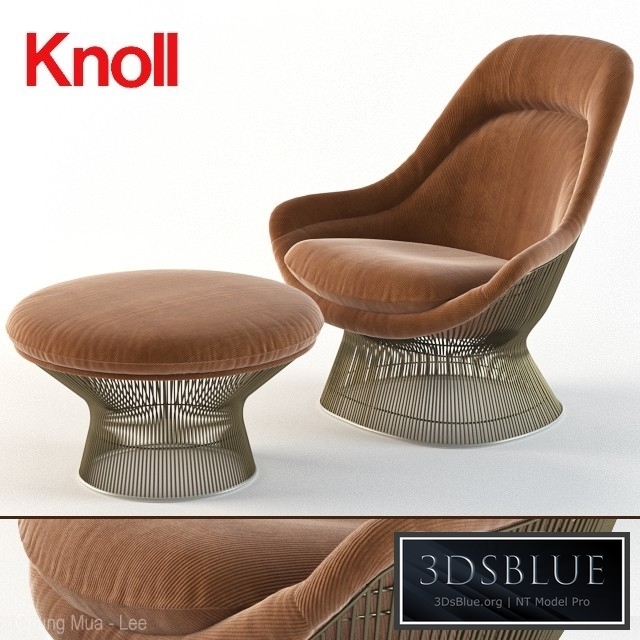 Warren Platner Easy Chair, Knoll, ottoman