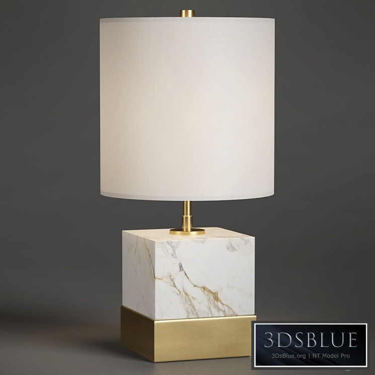 Rockport Marble and Brass Square Accent Table Lamp
