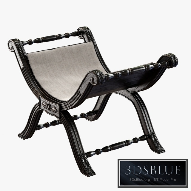 Restoration Hardware 18TH C. NEOCLASSICAL UPHOLSTERED STOOL