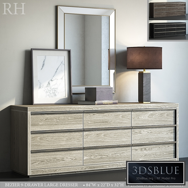 BEZIER 9-DRAWER LARGE DRESSER