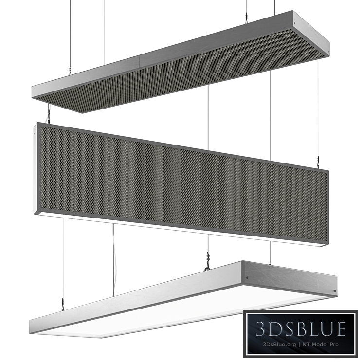 Acoustic panels, hanging elements, lamps.