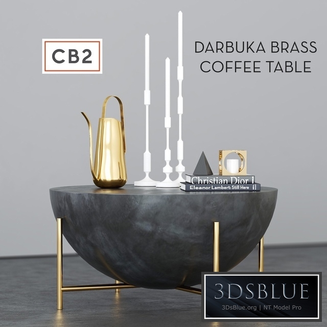 CB2 Darbuka brass coffee table