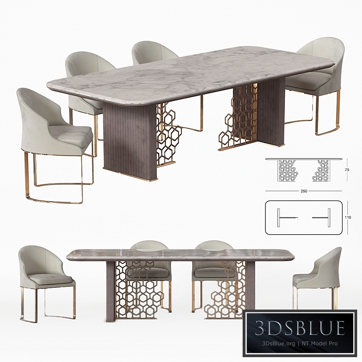 Longhi Excelsior Table and Daphne chair