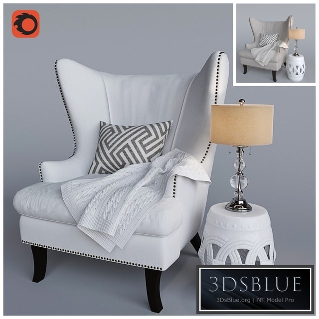 Corona armchair and knitted plaid