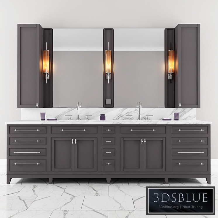 Carrara Marble Double Bathroom Furniture