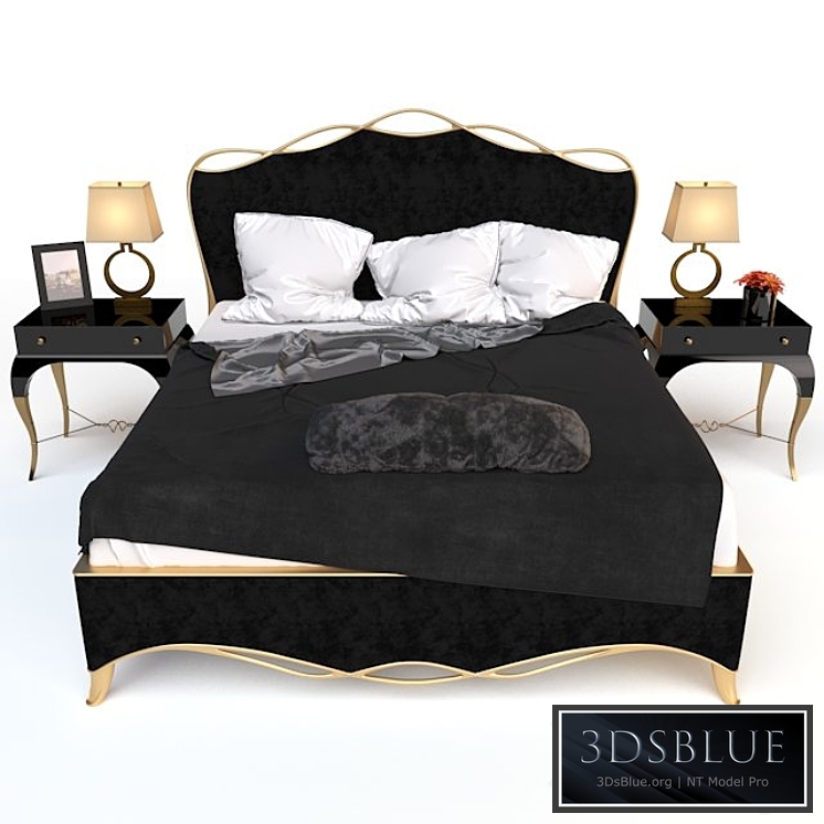 Caracole Ribbon bed & Parisian nightstand