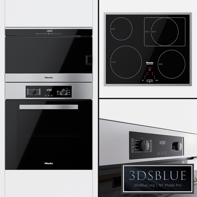 Miele - oven H 2265 B Active, double boiler DG 6030 and cooking surface KM 6117