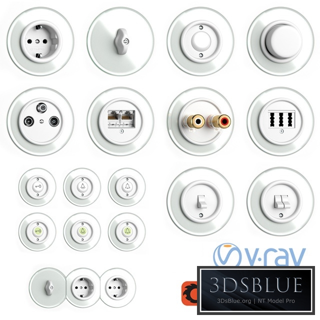 Switches and sockets THPG Duroplast Glass Covering