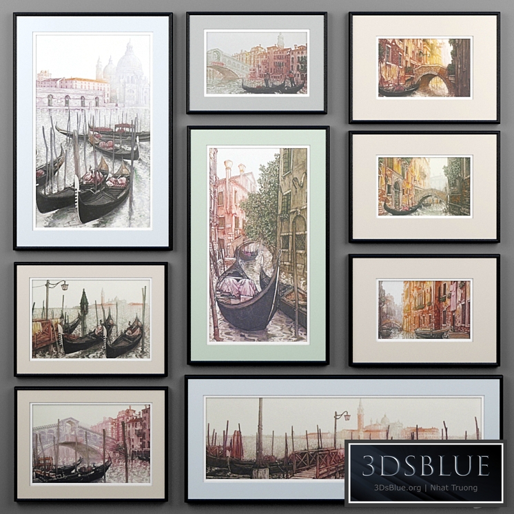 A set of paintings depicting Venice from Ugo Baracco1