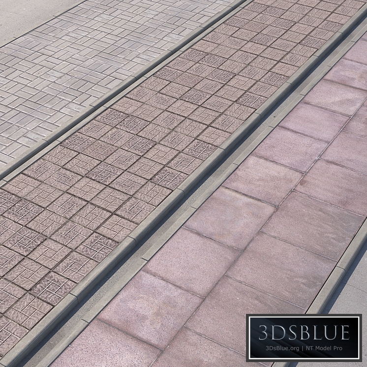 3 variants of pavement with road set_3