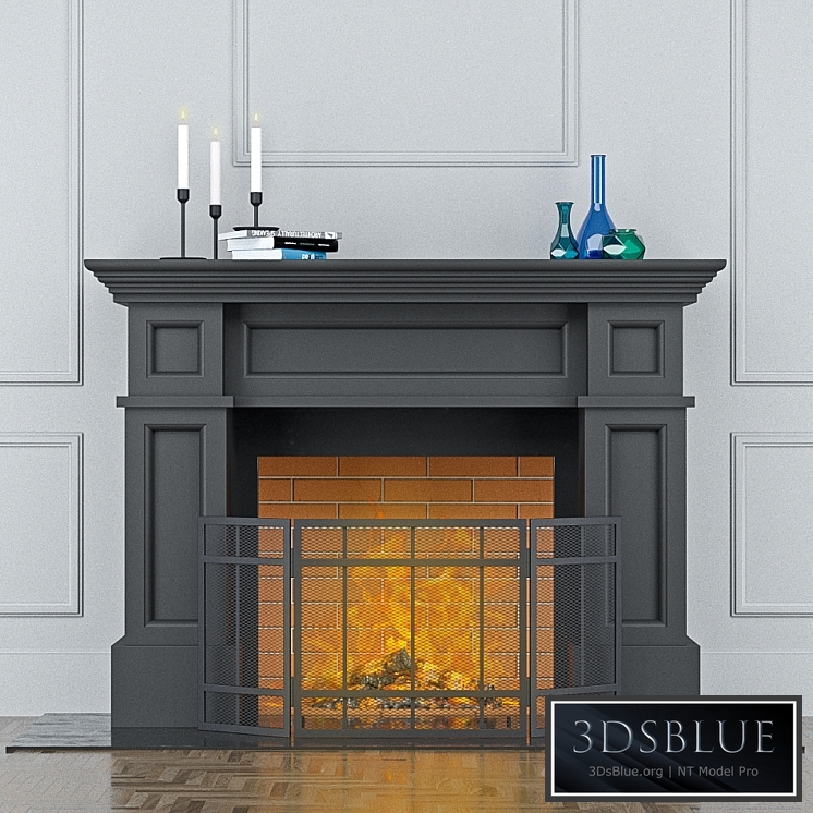 Fireplace with screen