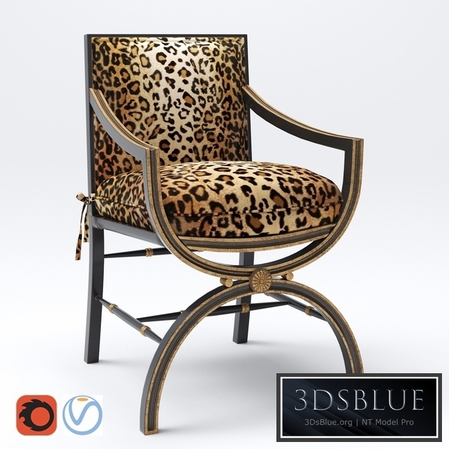Macayla Mirrored Leopard-Print Armchair