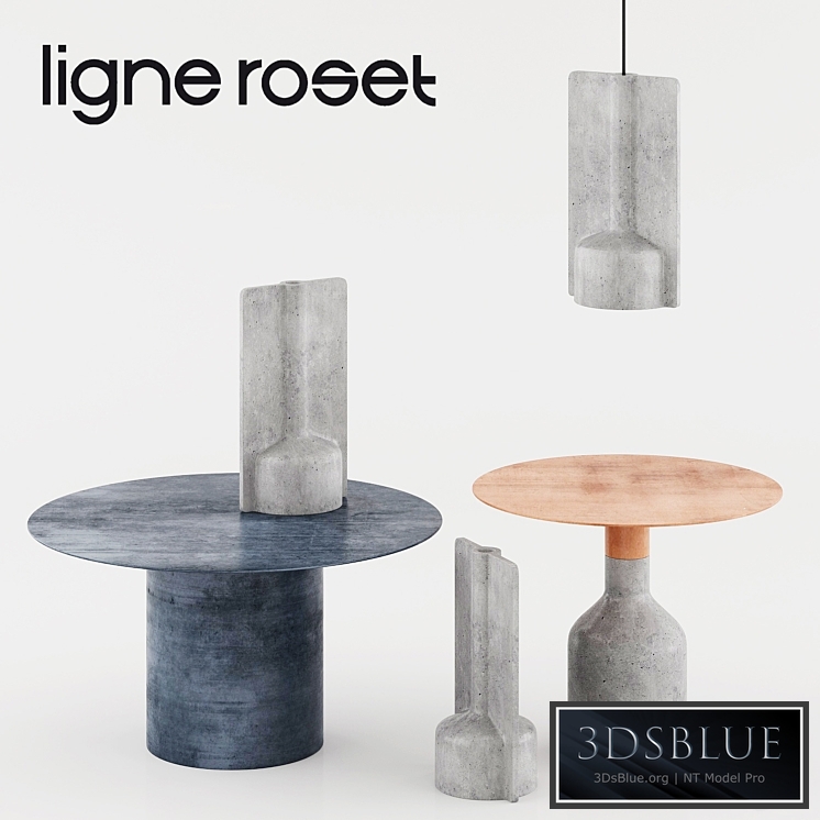 Ligne Roset: coffee tables Oxydation + Terracota lamp & vase