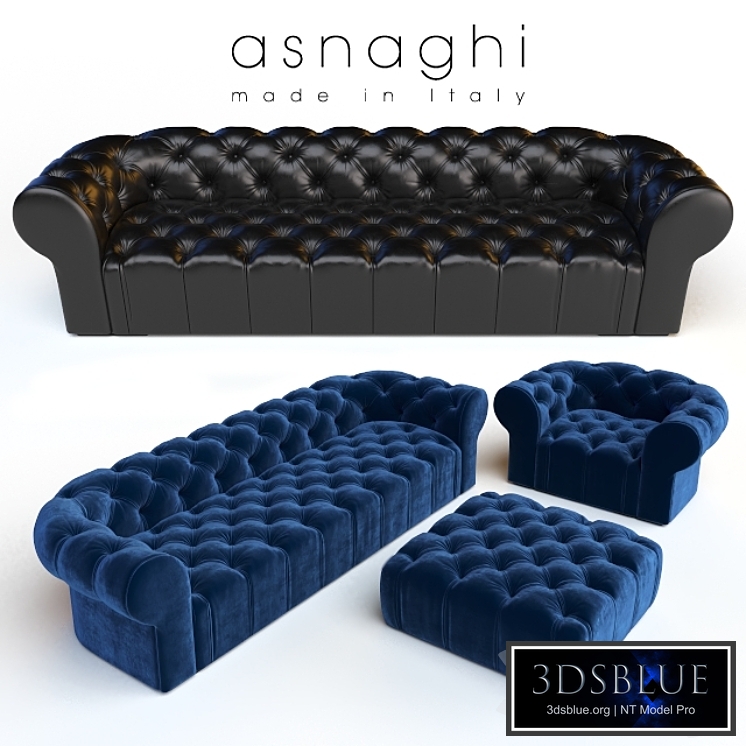 Asnaghi Magnum sofa & armchair & pouf