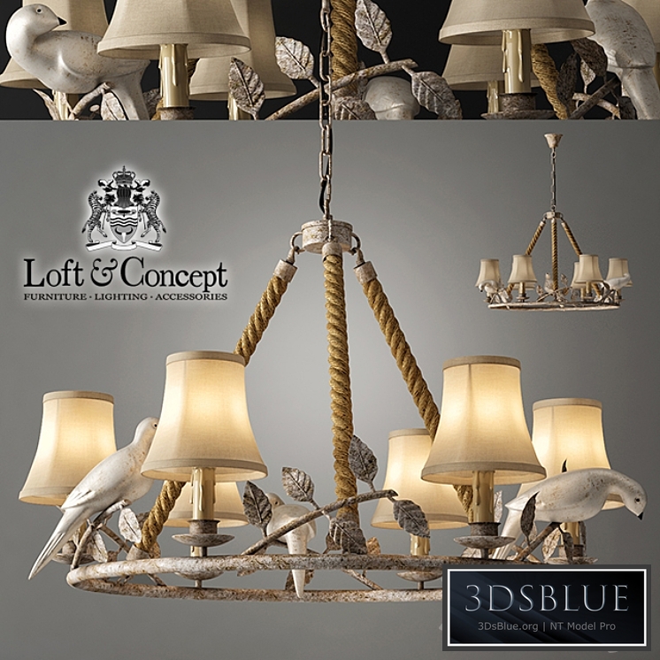 Chandelier Norman Bird Forest Patina 6