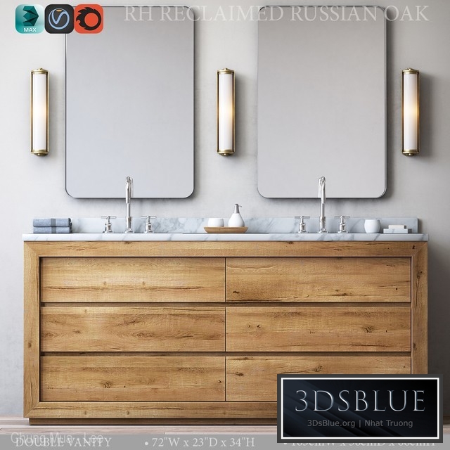 RECLAIMED RUSSIAN OAK DOUBLE VANITY