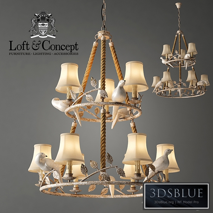 Chandelier Norman Bird Forest Patina 9