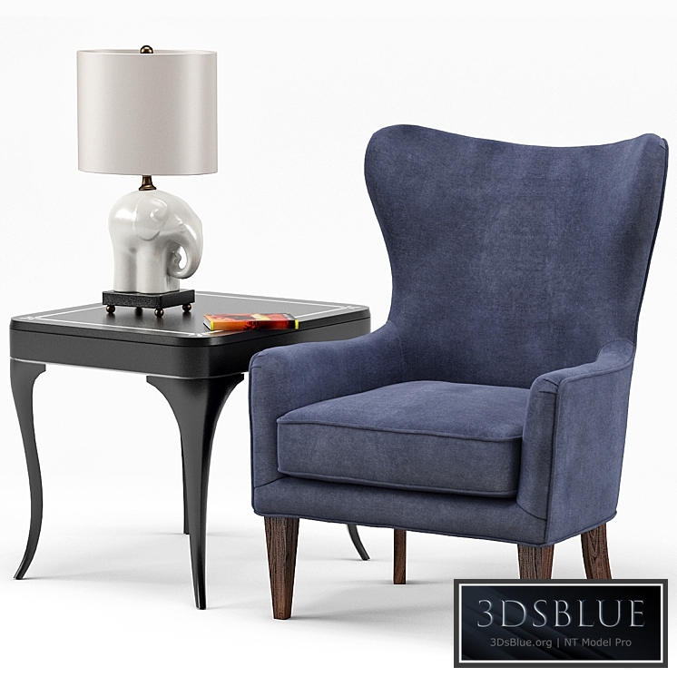 Rachael chair, Elephant Porcelain Lamp, Flirt End Table